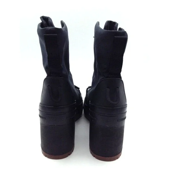 Converse Chuck 70 De Luxe Boots Wn 7.5 Black Platform Combat High Top Goth Shoes - Picture 13 of 15